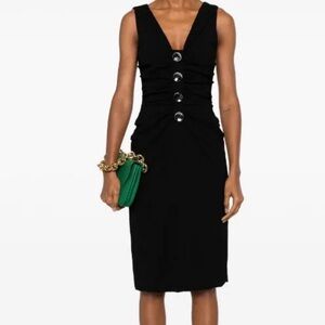 Dolce & Gabbana button-embellished ruched dress, Italian size 38 = approx XS